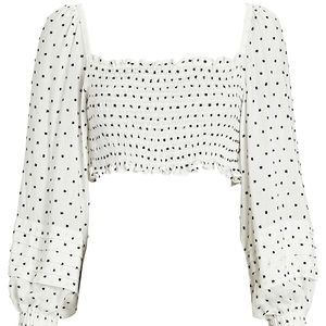 SOLID & STRIPED polka dot crop top